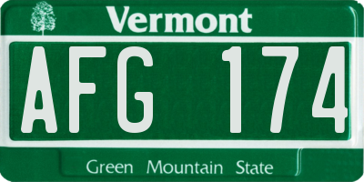 VT license plate AFG174