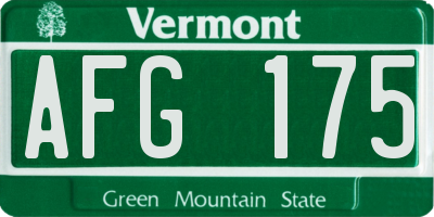 VT license plate AFG175