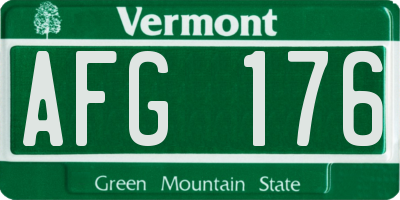 VT license plate AFG176