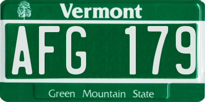 VT license plate AFG179
