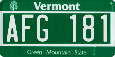 VT license plate AFG181