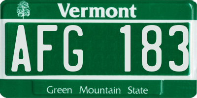 VT license plate AFG183