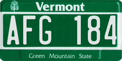 VT license plate AFG184