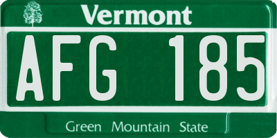 VT license plate AFG185