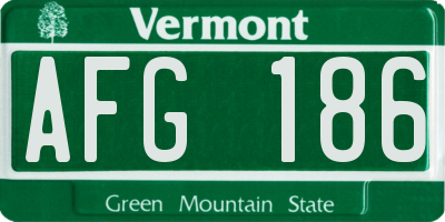 VT license plate AFG186