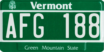 VT license plate AFG188