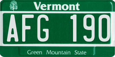 VT license plate AFG190