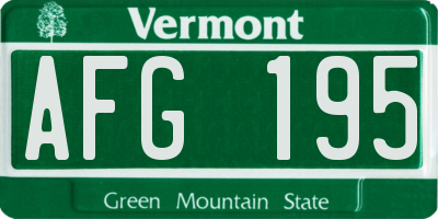 VT license plate AFG195