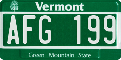 VT license plate AFG199