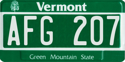 VT license plate AFG207