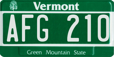 VT license plate AFG210