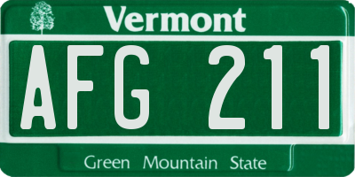 VT license plate AFG211
