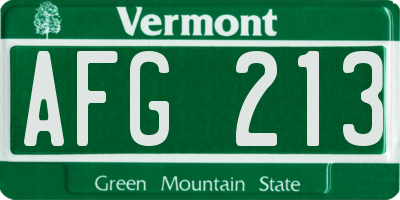 VT license plate AFG213