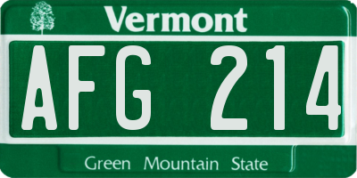 VT license plate AFG214