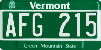 VT license plate AFG215