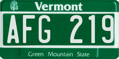 VT license plate AFG219