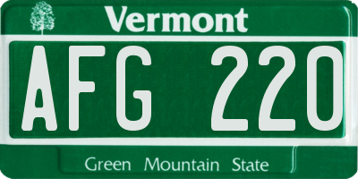 VT license plate AFG220