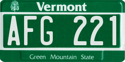 VT license plate AFG221