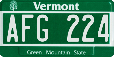 VT license plate AFG224