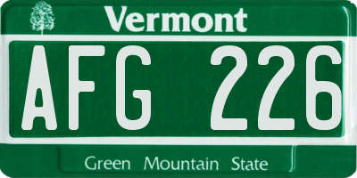 VT license plate AFG226