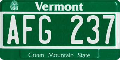VT license plate AFG237