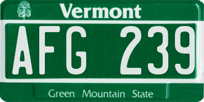 VT license plate AFG239
