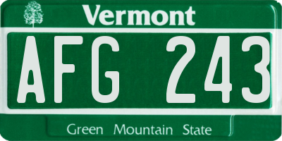 VT license plate AFG243