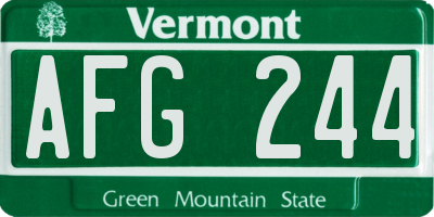VT license plate AFG244
