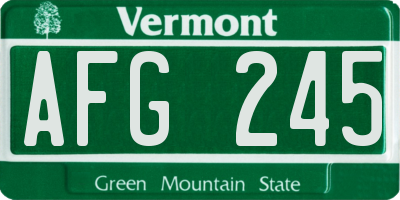 VT license plate AFG245