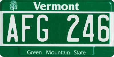 VT license plate AFG246