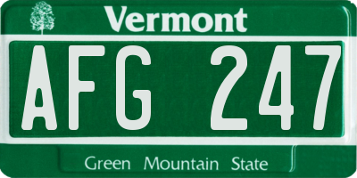 VT license plate AFG247
