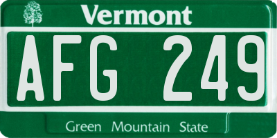 VT license plate AFG249