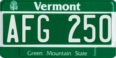 VT license plate AFG250