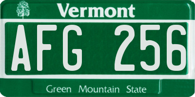 VT license plate AFG256