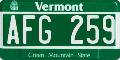 VT license plate AFG259