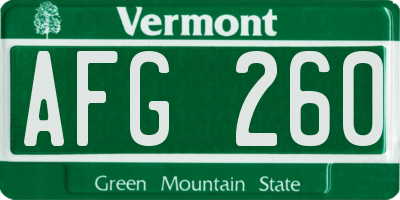 VT license plate AFG260