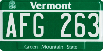 VT license plate AFG263