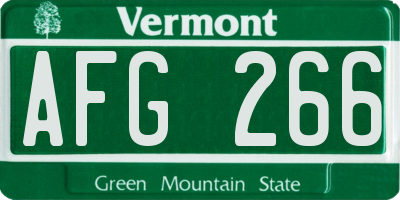 VT license plate AFG266
