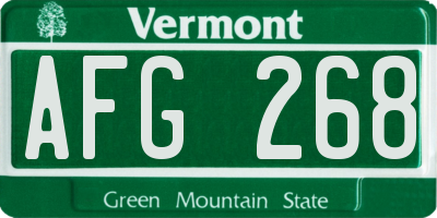 VT license plate AFG268
