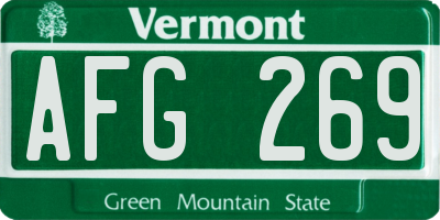 VT license plate AFG269
