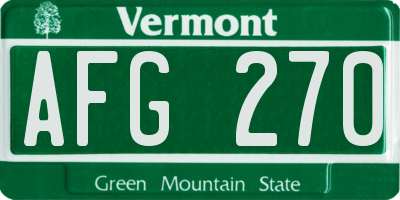 VT license plate AFG270