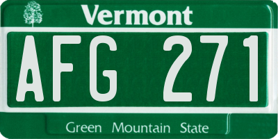 VT license plate AFG271