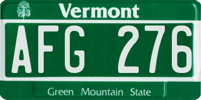VT license plate AFG276