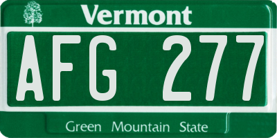 VT license plate AFG277