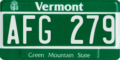 VT license plate AFG279