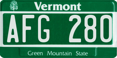 VT license plate AFG280