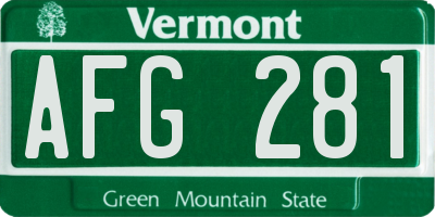 VT license plate AFG281