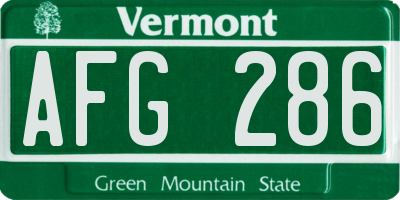 VT license plate AFG286