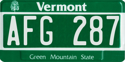VT license plate AFG287