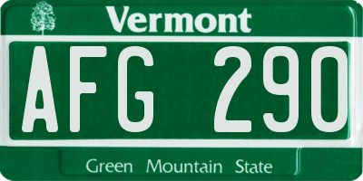 VT license plate AFG290